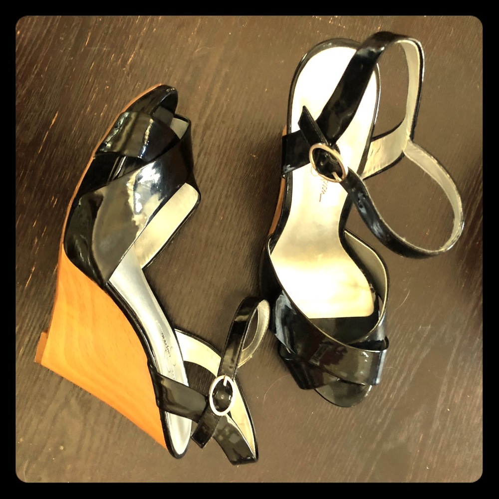 Jessica Simpson Patent Leather Wedges Size 9